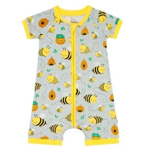 Little Sleepies Bee Happy Shorty Romper 3T